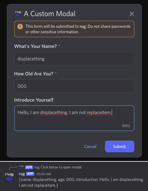 Demo modal